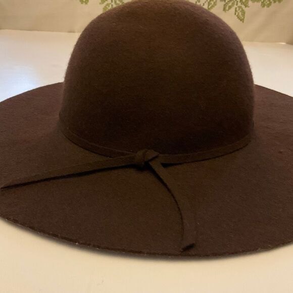 Chocolate Brown Rounded Floppy Annie Hall Hat Boho Eclectic Wide Brim - Picture 11 of 12